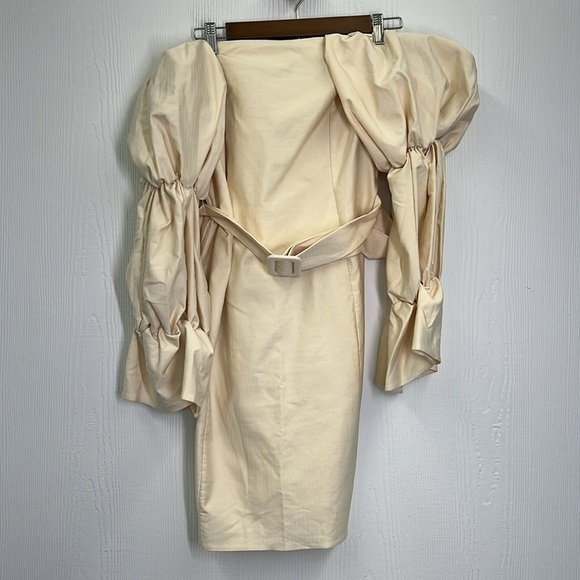 ASOS - NWT Luxe Curve Strength Detachable Belted Extreme Sleeve Dress Size 14 - Picture 6 of 12